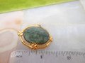 Vintage REIS Gold Fill Jade Brooch Designer Pin Pendant Green Bamboo Flower GF Ornate Asian Revival Mid Century Jewelry Gift, VivianJoel.com