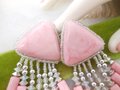 Vintage Huge Pink Earrings Dangle Drop Plastic Bead Shoulder Duster Jumbo 80s Jewelry Gift Mid Century, VivianJoel.com
