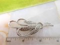Vintage SPHINX Marcasite Brooch Elegant Ribbon Pin Branch Designer Jewelry Gift Mid Century, VivianJoel.com
