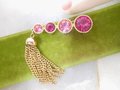 Vintage SARAH COVENTRY Brooch Pin Rhinestone Pink Fushia Saucy Tassel Designer Jewelry Gift Mid Century, VivianJoel.com
