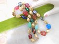 Vintage NAPIER Art Glass Bead Necklace Chain Chunky End of Day Classic Designer Mid Century Jewelry Gift, VivianJoel.com