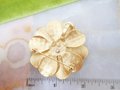 Vintage Mod Designer Matte Gold Plate Daisy Pendant Pin Brooch Rhinestone Flower Premier Designs Jewelry Gift, VivianJoel.com