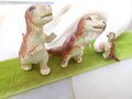Vintage Miniature Dinosaur Set Lot Trio JAPAN Bone China Bisque Porcelain Animal Figurine Family Mid Century Gift, VivianJoel.com