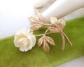 Vintage VAN DELL Brooch Carved Rose Flower Pin Gold Fill Designer Mid Century GF Jewelry Gift, VivianJoel.com