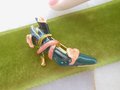 Vintage KJL Kenneth Jay Lane Shoe Brooch Pin Green Pink Enamel Calla Lily Breast Cancer Designer Jewelry Gift Collectible, VivianJoel.com