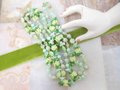Vintage Plastic Flower Necklace Garland Lei Bead Daisy Flower Cluster Mix Green Long 53" MOD Mid Century Jewelry Gift, VivianJoel.com