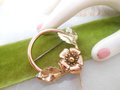 Vintage DIANA Flower Brooch Designer Wreath Pin GF Gold Fill Gold Overlay Mid Century Jewelry Gift, VivianJoel.com