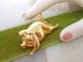 Vintage ANNE KLEIN Piglet Pin Figural When Pigs Fly Brooch Gold Plate Designer Mid Century Jewelry Gift, VivianJoel.com