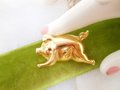 Vintage ANNE KLEIN Piglet Pin Figural When Pigs Fly Brooch Gold Plate Designer Mid Century Jewelry Gift, VivianJoel.com