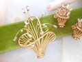 Vintage Rhinestone Brooch Basket Earring SET Clip On Flower Pin Gold Plate Jewelry Gift Mid Century, VivianJoel.com