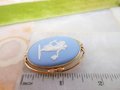Vintage Van Dell WEDGEWOOD Cameo Brooch Gold Fill Pin GF Pendant Jasperware Blue Designer MCM Jewelry Gift,  VivianJoel.com