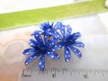 Vintage LOT 2 Flower Brooch Polka Dot Enamel Pin Cluster Brooch White Dark Blue Red MOD Patriotic Mid Century Jewelry, VivianJoel.com