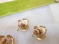 Vintage GOLD FILL Brooch Earrings Set Rosebud Pin Flower GF Demi Parure Designer Tk or Kt Mid Century Jewelry Gift, VivianJoel.com