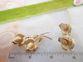 Vintage GOLD FILL Brooch Earrings Set Rosebud Pin Flower GF Demi Parure Designer Tk or Kt Mid Century Jewelry Gift, VivianJoel.com