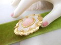 Vintage AVON Pink Brooch Earrings Set Faux Pearl Pin Victorian Spring Wedding Bride Designer Jewelry Gift, VivianJoel.com