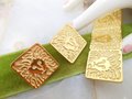 Vintage ANNE KLEIN Lion Logo Brooch Earrings Set Gold Plate Pin Designer Runway Jewelry, VivianJoel.com