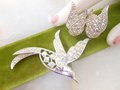 Vintage SARAH COVENTRY Bird of Paradise Brooch Earrings SET Crystal Rhinestone Aurora Borealis Designer Mid Century Jewelry, VivianJoel.com