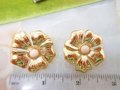 Vintage AVON Flower Earrings Clip On Gold Tone Polished Blossoms Jumbo Lightweight IOB Pink Designer Jewelry Gift, VivianJoel.com