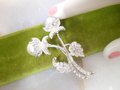 Vintage AVON Flower Brooch Rhinestone Faux Pearl Classic Designer Jewelry Gift, VivianJoel.com