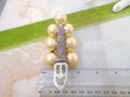 Vintage Huge Bead Dress Fur Clip Faux Pearl Brooch Champagne Golden Pin Mid Century Jewelry *as is*, VivianJoel.com