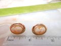 Vintage AMCO Cameo Earrings True Carved Shell Gold Filled GF Screw Back Dainty Jewelry Designer Mid Century Gift, VivianJoel.com