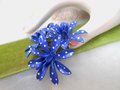 Vintage LOT 2 Flower Brooch Polka Dot Enamel Pin Cluster Brooch White Dark Blue Red MOD Patriotic Mid Century Jewelry, VivianJoel.com