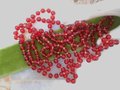 Vintage Cherry Red Flapper Glass Necklace Bead Art Deco Hand Knotted Long 60" Mid Century Jewelry Gift,  VivianJoel.com