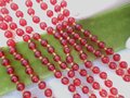 Vintage Cherry Red Flapper Glass Necklace Bead Art Deco Hand Knotted Long 60" Mid Century Jewelry Gift,  VivianJoel.com