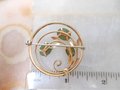 Vintage KREMENTZ Brooch Jade Flower Designer Pin Petite Circle Gold Overlay Mid Century Jewelry Gift, VivianJoel.com