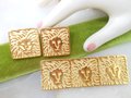 Vintage ANNE KLEIN Lion Logo Brooch Earrings Set Gold Plate Pin Designer Runway Jewelry, VivianJoel.com