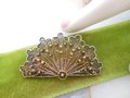 Vintage Portugal STERLING SILVER Brooch Filigree Fan Pin Spun Cannetille Antique Mid Century Jewelry Gift, VivianJoel.com