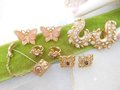 Vintage AVON LOT 5 Earrings Lapel Pin Rhinestone Clip On Pierced Post Snowflake Butterfly Designer Jewelry Gift, VivianJoel.com