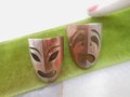 Vintage METALES CASADOS Mexico Sterling Copper Drama Brooch Set Scatter Pin Comedy Tragedy Thespian Mid Century Jewelry Gift, VivianJoel.com