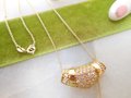 Vintage ROMAN Glamour Slide Pendant Necklace Clear Ice Rhinestone Gold Plate Designer Jewelry Gift, VivianJoel.com