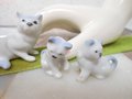 Vintage Cat Miniature Family Set Trio LOT 3 Japan Bone China Porcelain Figurine Kitty Mid Century *as is*, VivianJoel.com