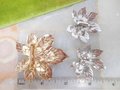 Vintage SARAH COVENTRY Brooch Earring SET Leaf Pin 1960s Gold and Silver Mix Designer Mid Century Jewelry Gift, VivianJoel.com