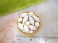 Vintage Milk Glass Brooch Summer White Pin Rhinestone Wedding Mod Mid Century Jewelry Gift, VivianJoel.com
