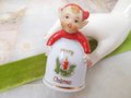 Vintage Christmas JAPAN Pixie Elf Bell Ceramic Figurine Mid Century Decor Holiday Gift, VivianJoel.com