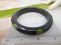 Vintage BAKELITE Polka Dot Bangle Bracelet Green Black Old Plastic Art Deco Mid Century Jewelry Gift, VivianJoel