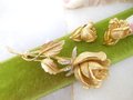 Vintage CAPRI Flower Brooch Earrings Set Rose Pin Rhinestone Clip On Gold Plate Designer Jewelry Gift Mid Century, VivianJoel.com