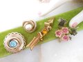 Vintage CORO LOT 4 Pink Flower Pin Gold Arrow Brooch Designer Rhinestone Enamel Bouquet Mid Century Jewelry Gift, VivianJoel.com