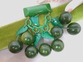 Vintage BAKELITE Dangle Brooch Spinach Green Apple Cherries Carved Fruit Art Deco Rockabilly Jewelry Gift Mid Century, VivianJoel.com