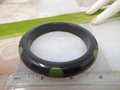 Vintage BAKELITE Polka Dot Bangle Bracelet Green Black Old Plastic Art Deco Mid Century Jewelry Gift, VivianJoel