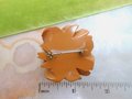 Vintage BAKELITE Rose Brooch Flower Deep Carved Pin Art Deco Butterscotch Jewelry Mid Century Gift, VivianJoel.com