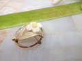 Vintage Dogwood Gold Fill Brooch Designer TK KT Carved Flower Wreath Circle Pin 12K GF Mid Century Petite Jewelry Gift, VivianJoel.com