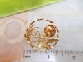 Vintage Gold Fill Rose Brooch GF Petite Pin Flower Wreath Designer Two Tone Minimalist Mid Century Gift, VivianJoel.com