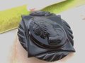 Vintage Black BAKELITE Brooch Carved Cameo Large Pin Art Deco Mourning Victorian Old Plastic ERA Mid Century Jewelry Gift, VivianJoel.com