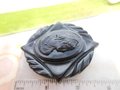 Vintage Black BAKELITE Brooch Carved Cameo Large Pin Art Deco Mourning Victorian Old Plastic ERA Mid Century Jewelry Gift, VivianJoel.com