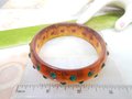 Vintage BAKELITE Bracelet Bangle Green Inset Crystal Rhinestone Mid Century Art Deco Jewelry Gift, VivianJoel.com