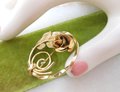 Vintage Gold Fill Rose Brooch GF Petite Pin Flower Wreath Designer Two Tone Minimalist Mid Century Gift, VivianJoel.com